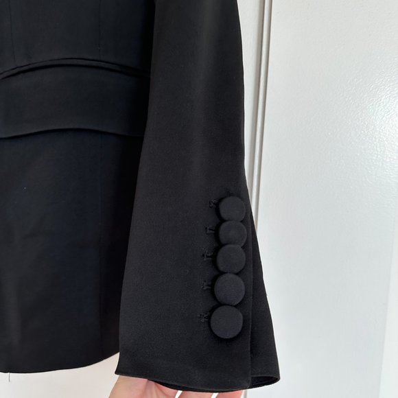 Veronica Beard Jagger Dickey Blazer Jacket Black Double Breasted Glitter Trim - Picture 6 of 11